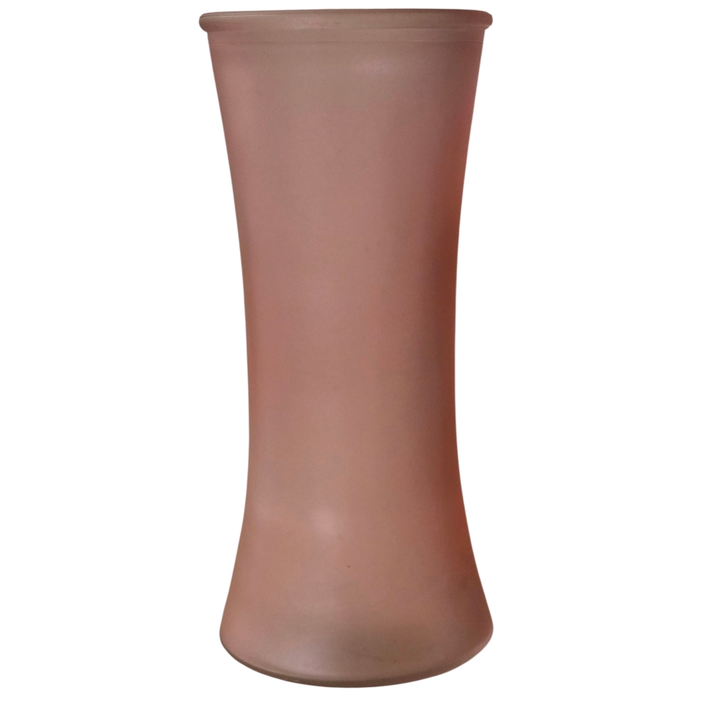 Rose Colored Frosted Vase